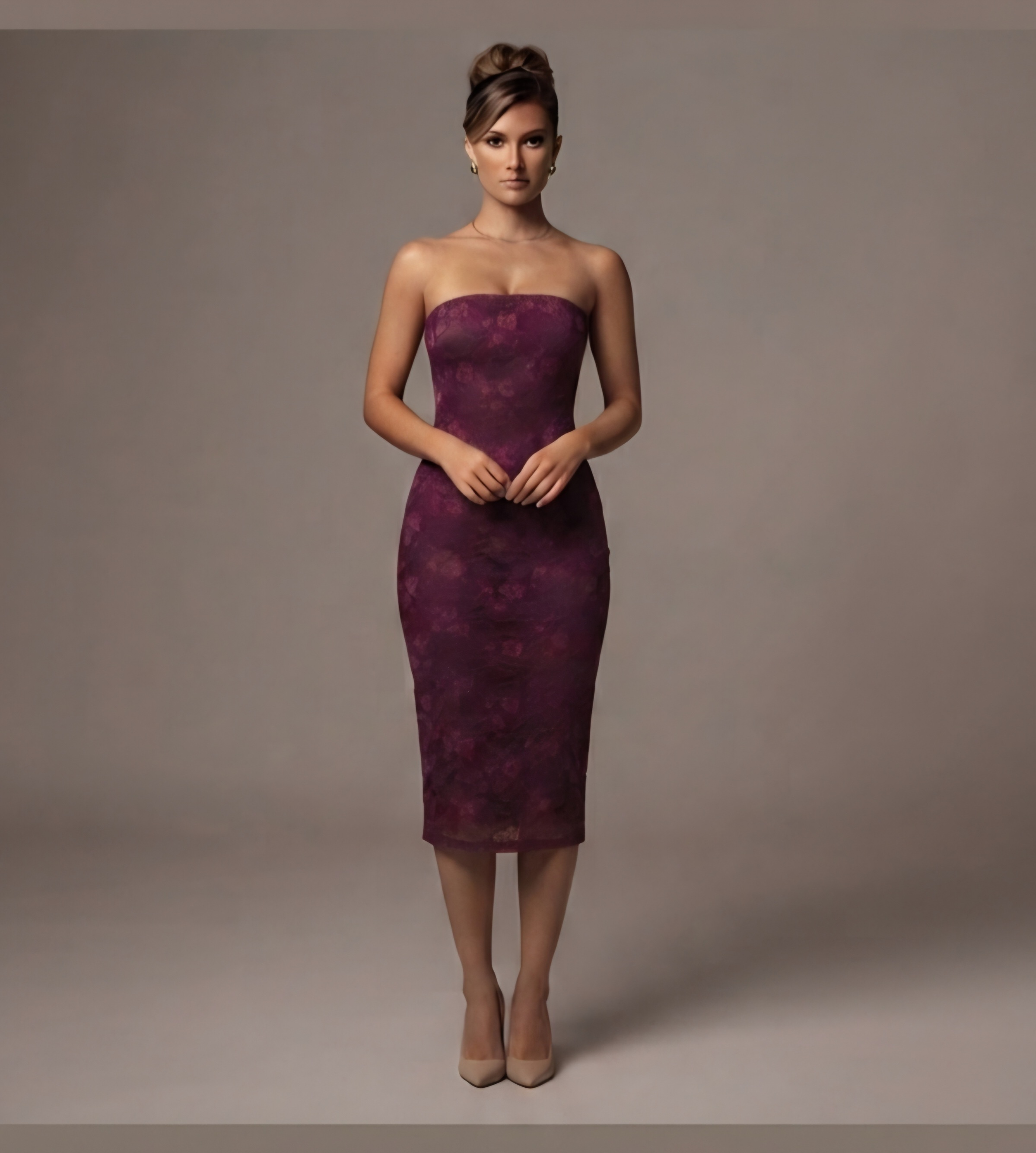 STRAPLESS MIDI DRESS
