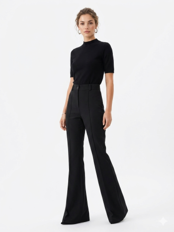 Minimalist Black Flare Slacks