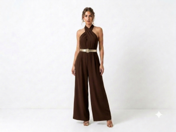 CROSS-NECK JUMPSUIT