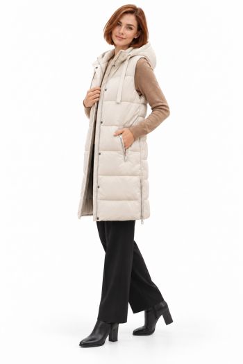 LONG FAUX LEATHER  VEST